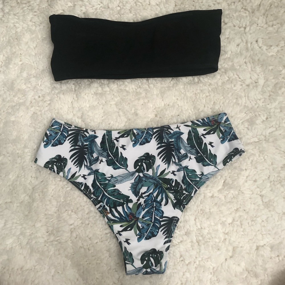 High Waisted & Bandeau Bikini Swimsuit